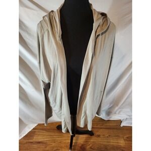 Indygena Taupe Tan Open Front Hooded Jacket Activewear Hoodie Cardigan Akoro L